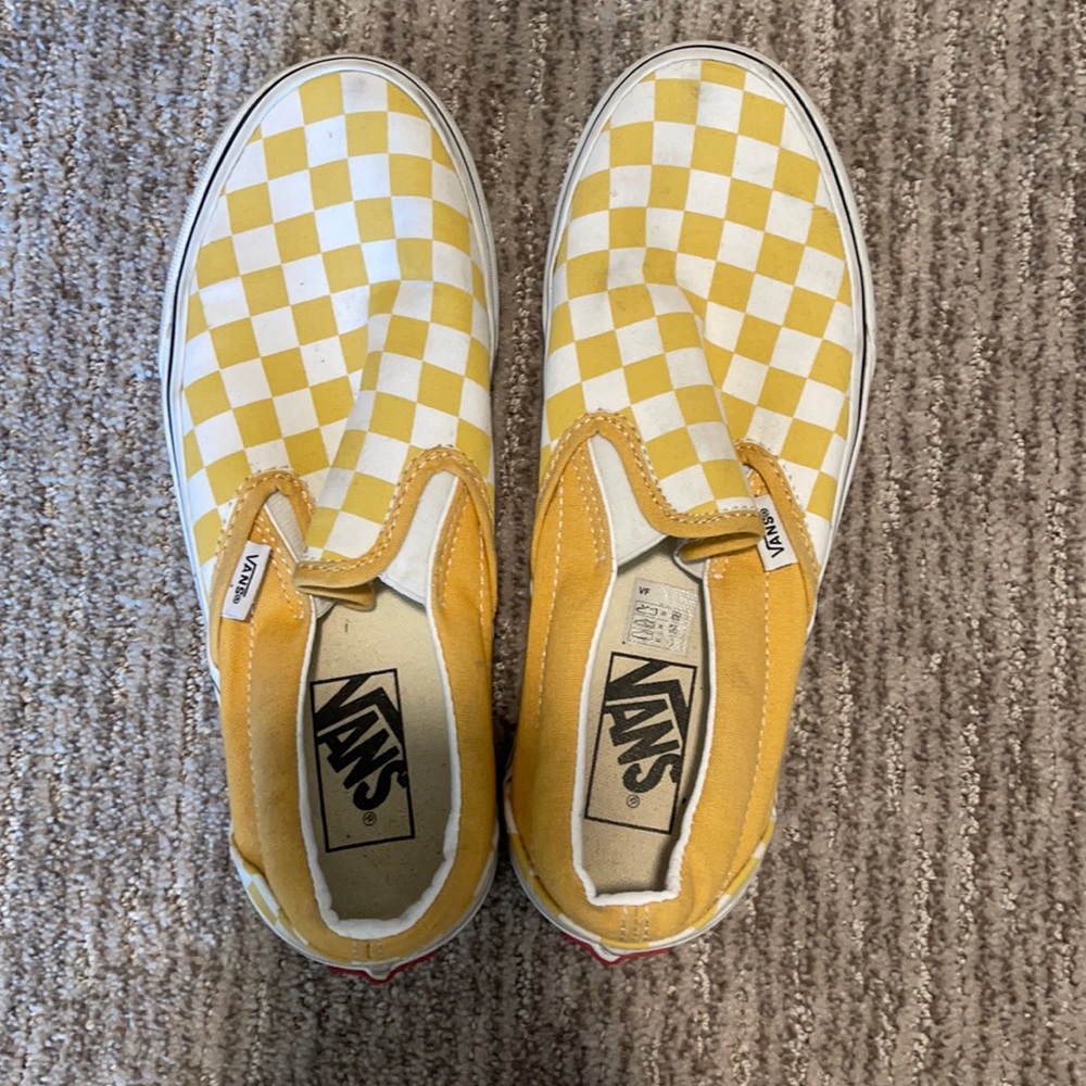 yellow checkered vans